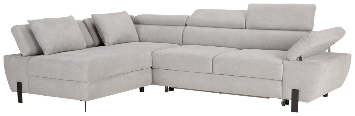HÖRNSOFFA i vävt tyg grå  - ljusgrå/svart, Modern, metall/trämaterial (93/75-90/277cm) - MID.YOU