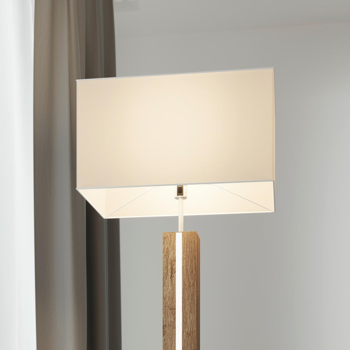 STEHLEUCHTE 40/27/150 cm    - Silberfarben/Weiß, Design, Holzwerkstoff/Textil (40/27/150cm)