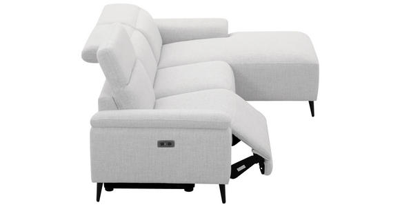 ECKSOFA  in Leinenoptik Hellgrau, Grauweiß  270/171 cm  - Schwarzchrom/Hellgrau, Design, Holz/Kunststoff (270/171cm) - Xora