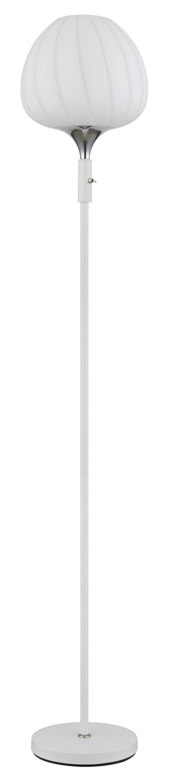 STEHLEUCHTE 29/165 cm    - Chromfarben/Weiß, KONVENTIONELL, Glas/Metall (29/165cm) - Globo