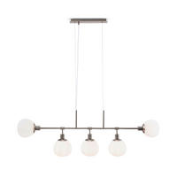 PENDELLEUCHTE 120/15/37.3 cm  - Weiß/Nickelfarben, Trend, Glas/Metall (120/15/37.3cm) - MAYTONI