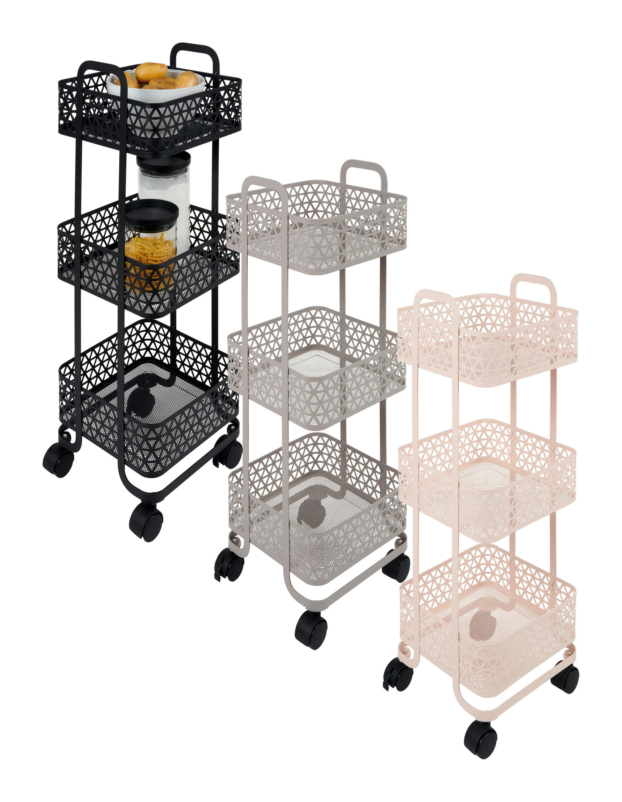 AUFBEWAHRUNGSREGAL     - Taupe/Schwarz, Trend, Kunststoff/Metall (25,5/74,5/25cm) - Homeware