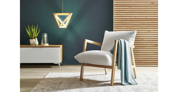 SESSEL Webstoff Beige - Eichefarben/Beige, Design, Holz/Textil (65/80/85cm) - Carryhome