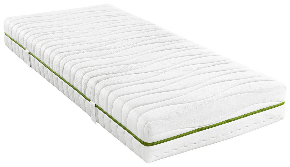 GEL-TASCHENFEDERKERNMATRATZE 90/200 cm Höhe ca. 22 cm 7 -Zonen - Weiß, Basics, Textil (90/200cm) - Valnatura