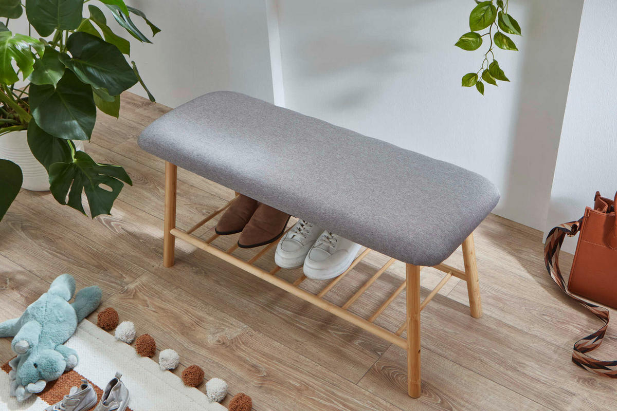 SITZBANK 90/45/34 cm  - Grau, Design, Textil (90/45/34cm) - MID.YOU