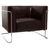 DESIGNSESSEL Lederlook Dunkelbraun    - Chromfarben/Dunkelbraun, MODERN, Textil/Metall (88/74/74cm) - MID.YOU