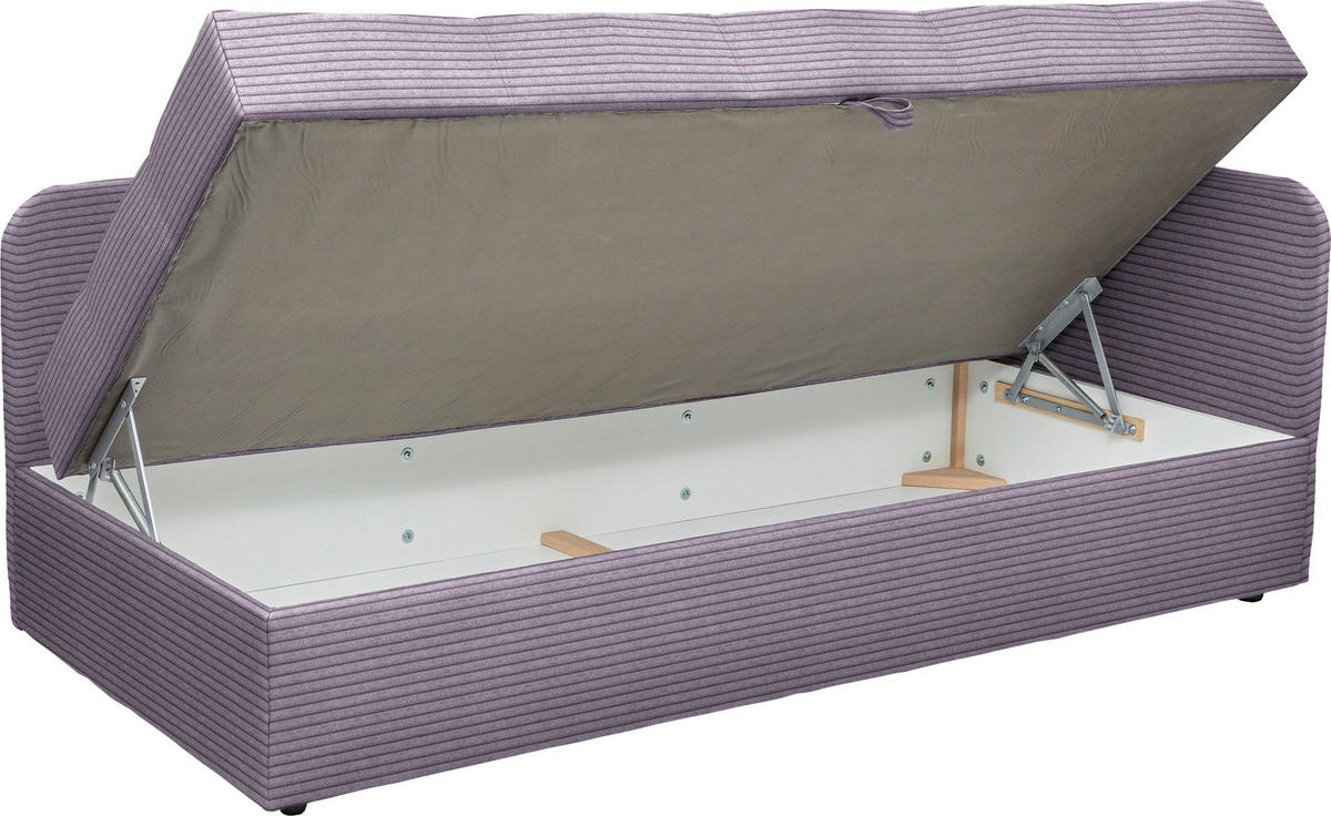 LIEGE Cord Lila  - Lila/Schwarz, Basics, Kunststoff/Textil (205/90/95cm) - Xora