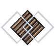 LED-DECKENLEUCHTE 45/45/9,5 cm  - Eichefarben/Schwarz, Trend, Holzwerkstoff/Kunststoff (45/45/9,5cm) - Novel