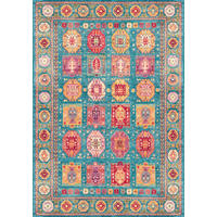 VINTAGE-TEPPICH Cortea Zylar 160/230 cm  in Hellblau, Dunkelrosa, Elfenbein  - Elfenbein/Dunkelrosa, LIFESTYLE, Kunststoff/Textil (160/230cm) - Lindorug
