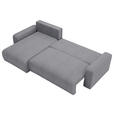 ECKSOFA in Cord Grau  - Schwarz/Grau, MODERN, Kunststoff/Textil (150/245cm) - Carryhome