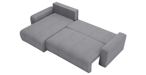 ECKSOFA Grau Cord  - Schwarz/Grau, MODERN, Kunststoff/Textil (150/245cm) - Carryhome