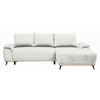 ECKSOFA in Struktur Grauweiß  - Grauweiß/Schwarz, MODERN, Textil/Metall (262/168cm) - home24
