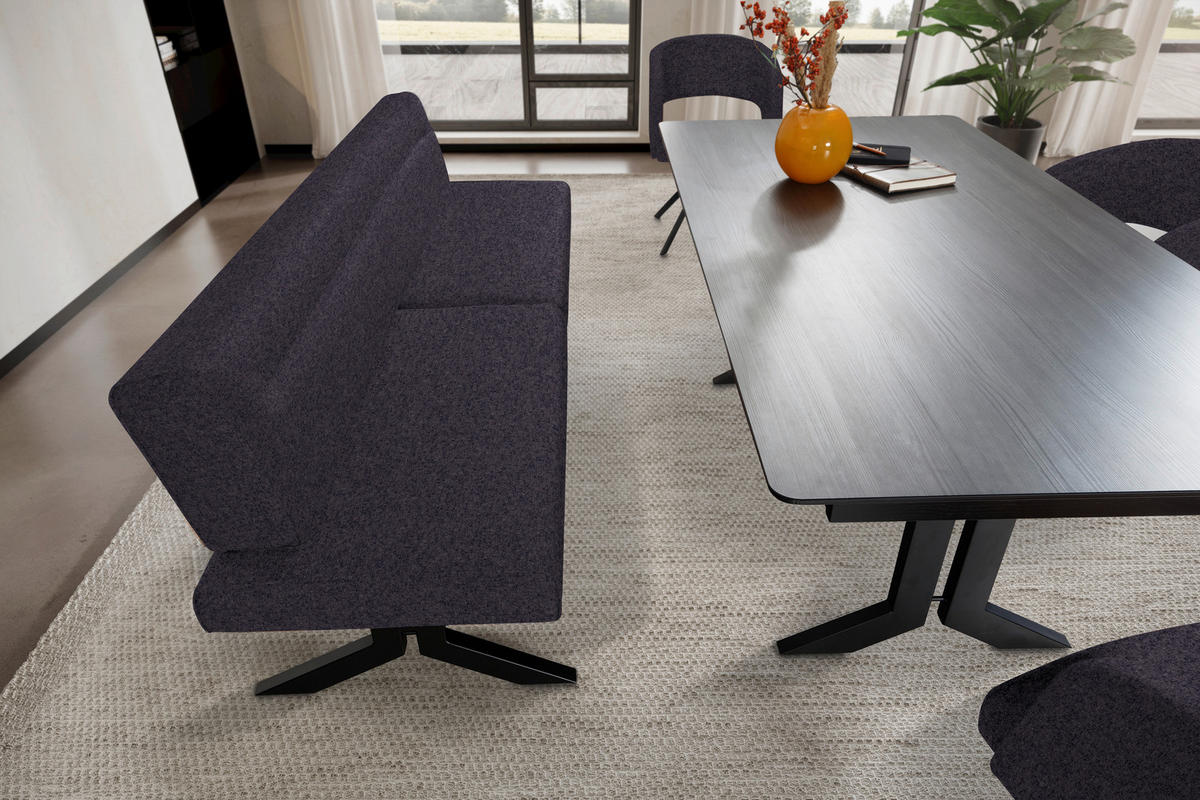 SITZBANK in Metall, Textil Anthrazit  - Anthrazit/Schwarz, Konventionell, Textil/Metall (220/87/70-86cm) - Moderano