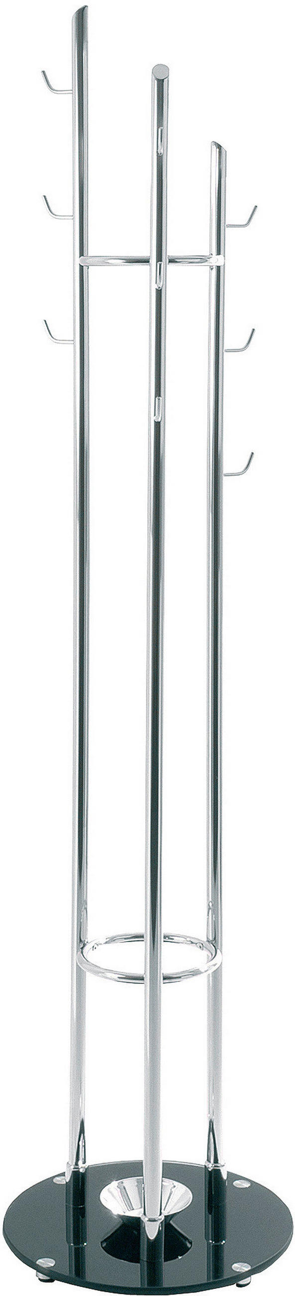 VJEŠALICA ZA GARD. SAMOSTOJEĆ crna, boje kroma  metal, staklo   - boje kroma/crna, Design, staklo/metal (40/183/40cm)