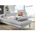 ECKSOFA in Echtleder Weiß  180/310 cm  - Schwarz/Weiß, Design, Leder/Metall (180/310cm) - Dieter Knoll