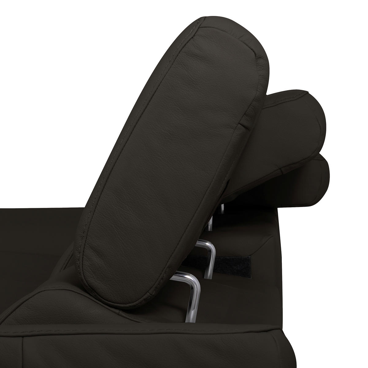 ECKSOFA  in Lederlook Echtleder Dunkelbraun  179/252 cm  - Chromfarben/Dunkelbraun, Design, Leder/Textil (179/252cm) - Livetastic