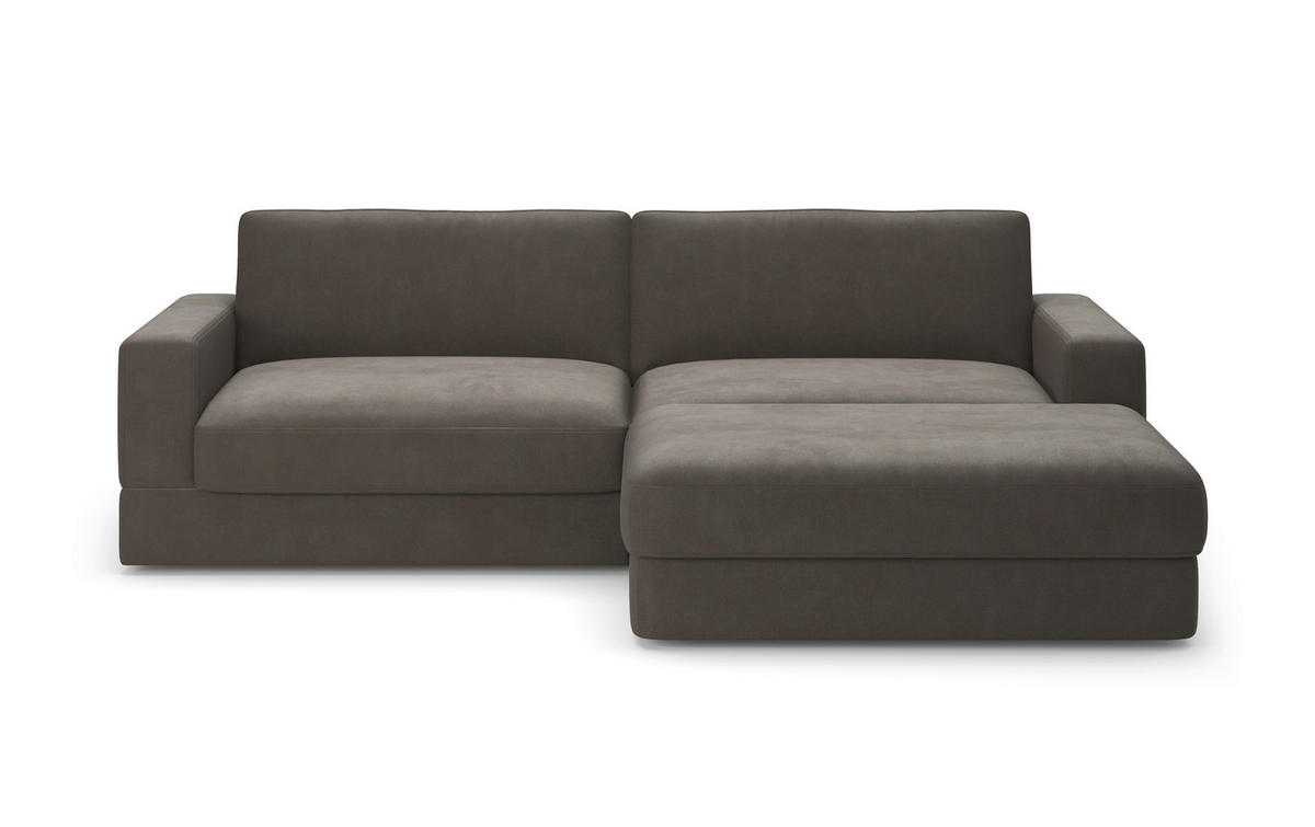 ECKSOFA Flachgewebe Graphitfarben  - Schwarz/Graphitfarben, Modern, Kunststoff/Textil (264/196cm) - Sit & More