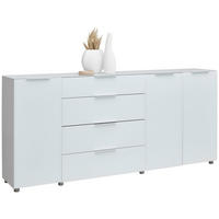 SIDEBOARD  in 225/101/40 cm  - Chromfarben/Weiß Hochglanz, Basics, Glas/Holzwerkstoff (225/101/40cm) - Voleo