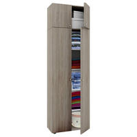 MEHRZWECKSCHRANK 70/218/39 cm  - Silberfarben/Schwarz, Modern, Holzwerkstoff/Kunststoff (70/218/39cm) - MID.YOU