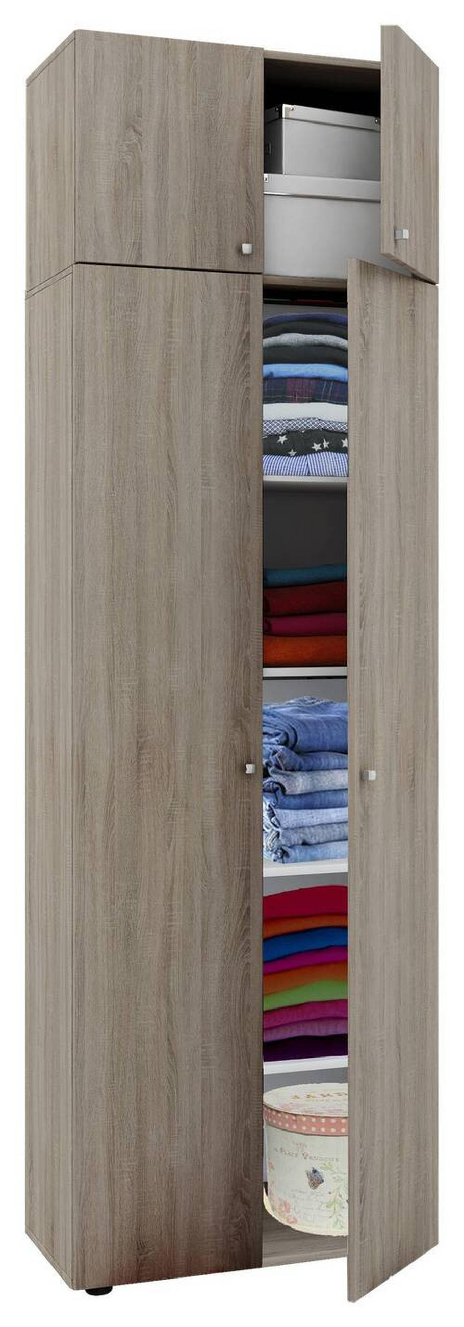 MEHRZWECKSCHRANK 70/218/39 cm  - Silberfarben/Schwarz, Modern, Holzwerkstoff/Kunststoff (70/218/39cm) - MID.YOU