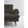 3-SITZER-SOFA in Leder Graubraun  - Graubraun/Schwarz, Design, Leder/Metall (222/86/104cm) - Dieter Knoll