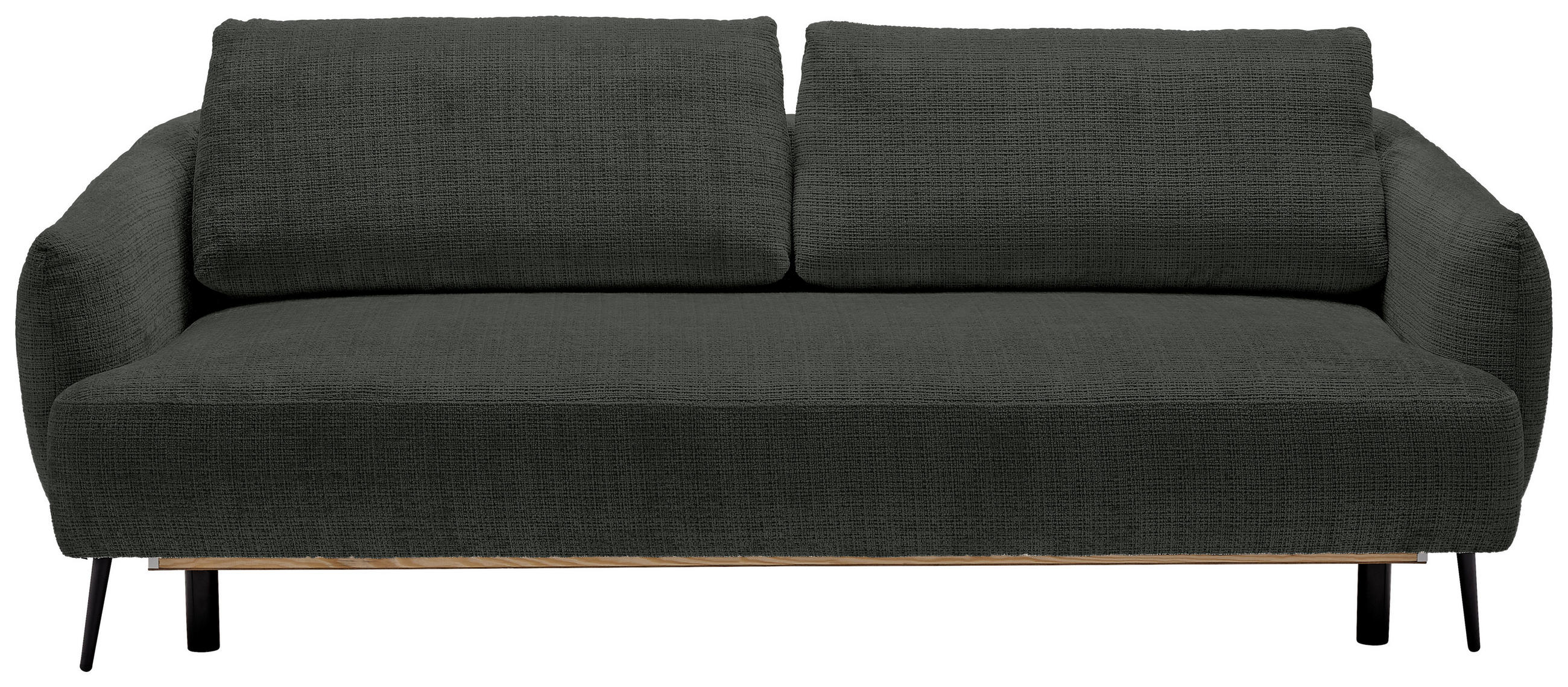 SCHLAFSOFA Chenille Anthrazit  - Anthrazit/Schwarz, KONVENTIONELL, Textil/Metall (228/75/98cm) - Carryhome