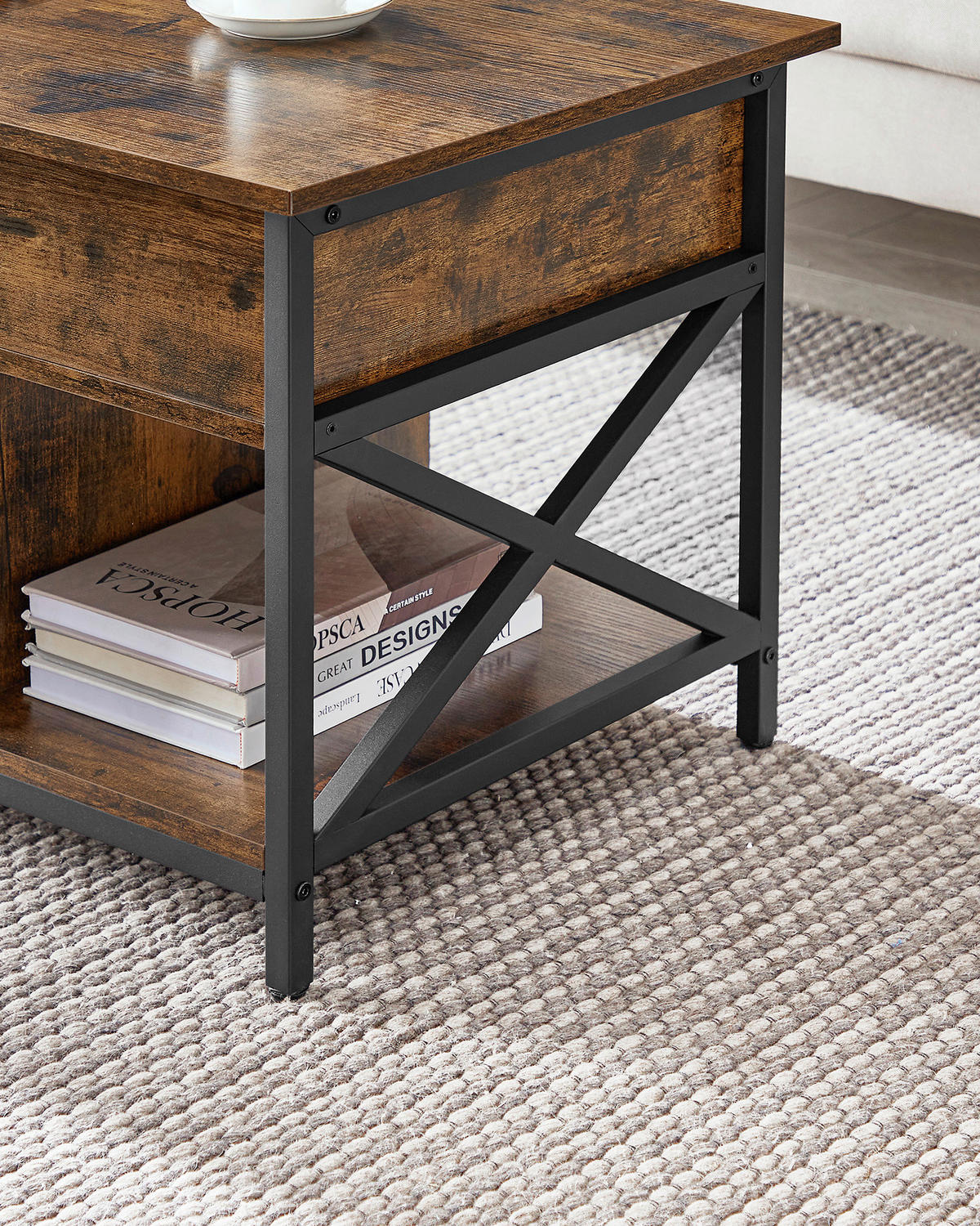 COUCHTISCH in Metall, Holzwerkstoff 100/50/62 cm  - Schwarz/Braun, Natur, Holzwerkstoff/Metall (100/50/62cm) - Boxxx