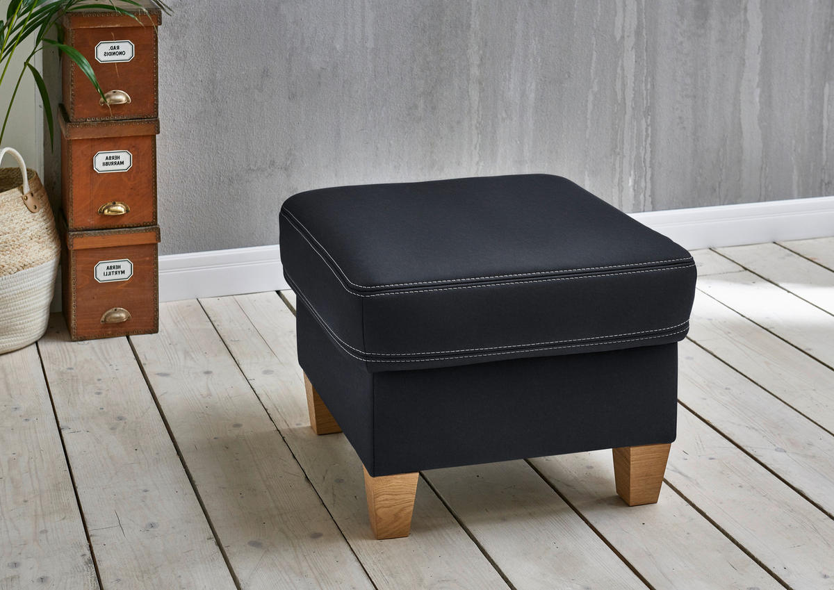 ECKSOFA  in Echtleder Dunkelblau  274/235 cm  - Eichefarben/Beige, KONVENTIONELL, Leder/Holzwerkstoff (274/235cm) - Beldomo Premium