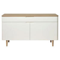 SIDEBOARD Weiß, Eichefarben  140/76/44 cm  - Eichefarben/Weiß, Design, Holzwerkstoff (140/76/44cm) - Novel