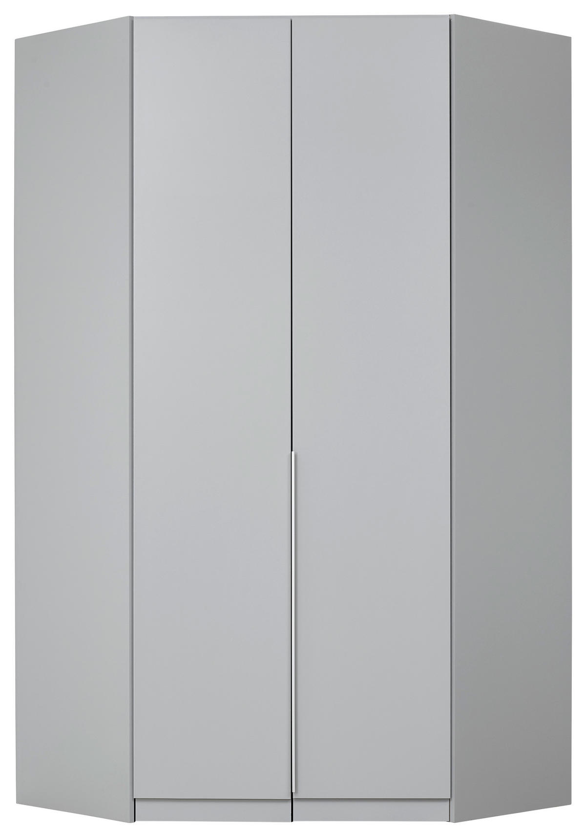 HÖRNGARDEROB 117/229/117 cm  - aluminiumfärg/ljusgrå, Modern, trämaterial (117/229/117cm) - Rauch Möbel