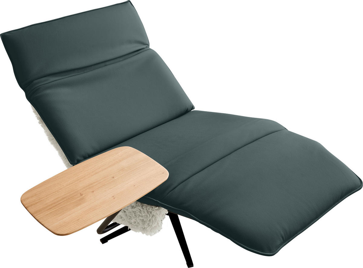 SESSEL in Hochflor Echtleder Blau, Beige  - Blau/Beige, Design, Leder/Textil (84/65/91cm) - Koinor