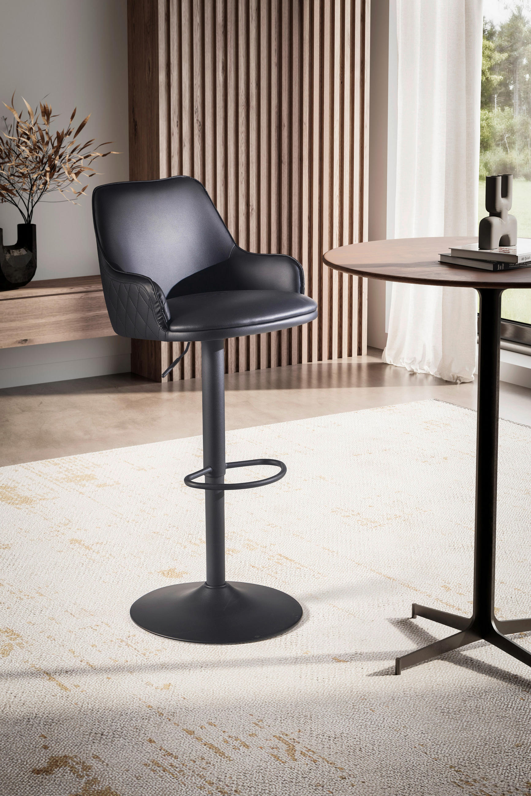 BARPALL i svart  - svart, Design, metall/textil (45/106/45cm) - MID.YOU