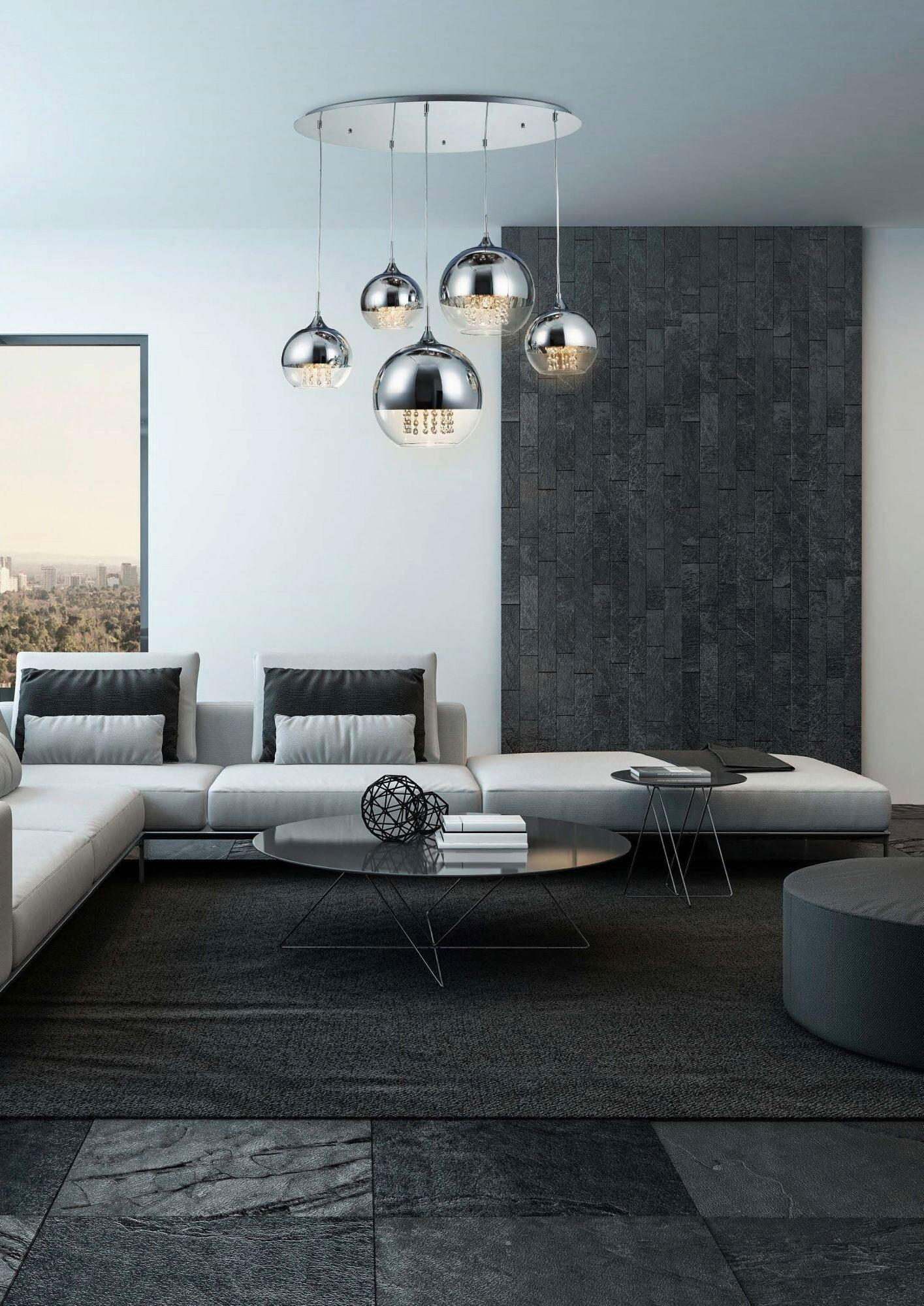 PENDELLEUCHTE 91/65/95 cm  - Transparent/Nickelfarben, Trend, Glas/Metall (91/65/95cm) - MAYTONI