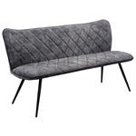 SITZBANK 160/88/64 cm  in Grau, Schwarz  - Schwarz/Grau, Design, Textil/Metall (160/88/64cm) - Hom`in