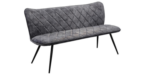 SITZBANK 160/88/64 cm  in Grau, Schwarz  - Schwarz/Grau, Design, Textil/Metall (160/88/64cm) - Hom`in