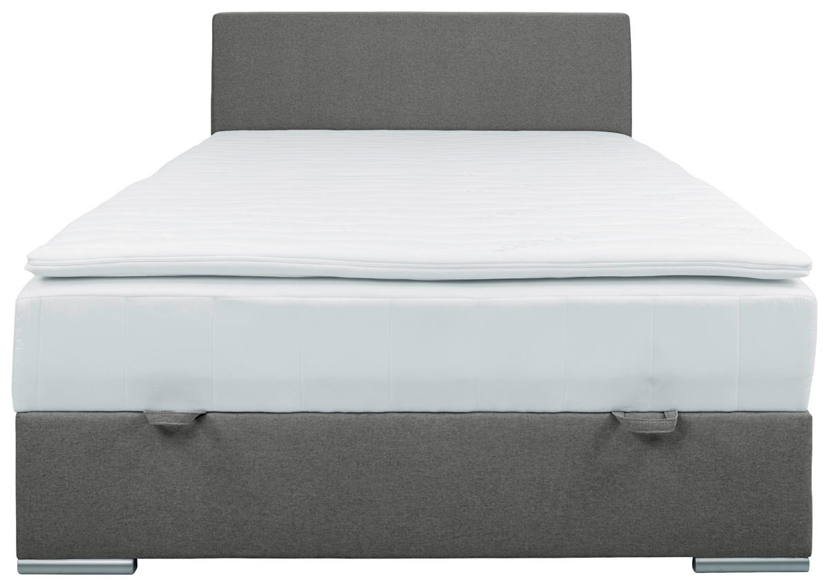 BOXBETT 90/200 cm  in Grau  - Chromfarben/Grau, KONVENTIONELL, Kunststoff/Textil (90/200cm) - Boxxx