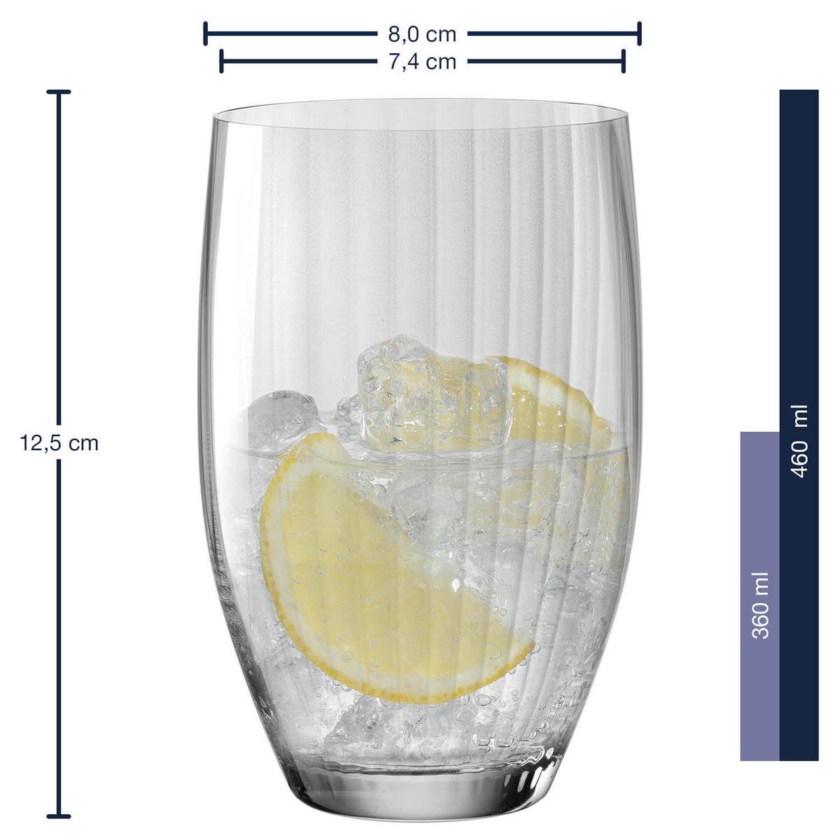 GLÄSERSET Poesia 6-teilig  - Grau, Trend, Glas (8,00/12,50/8,00cm) - Leonardo