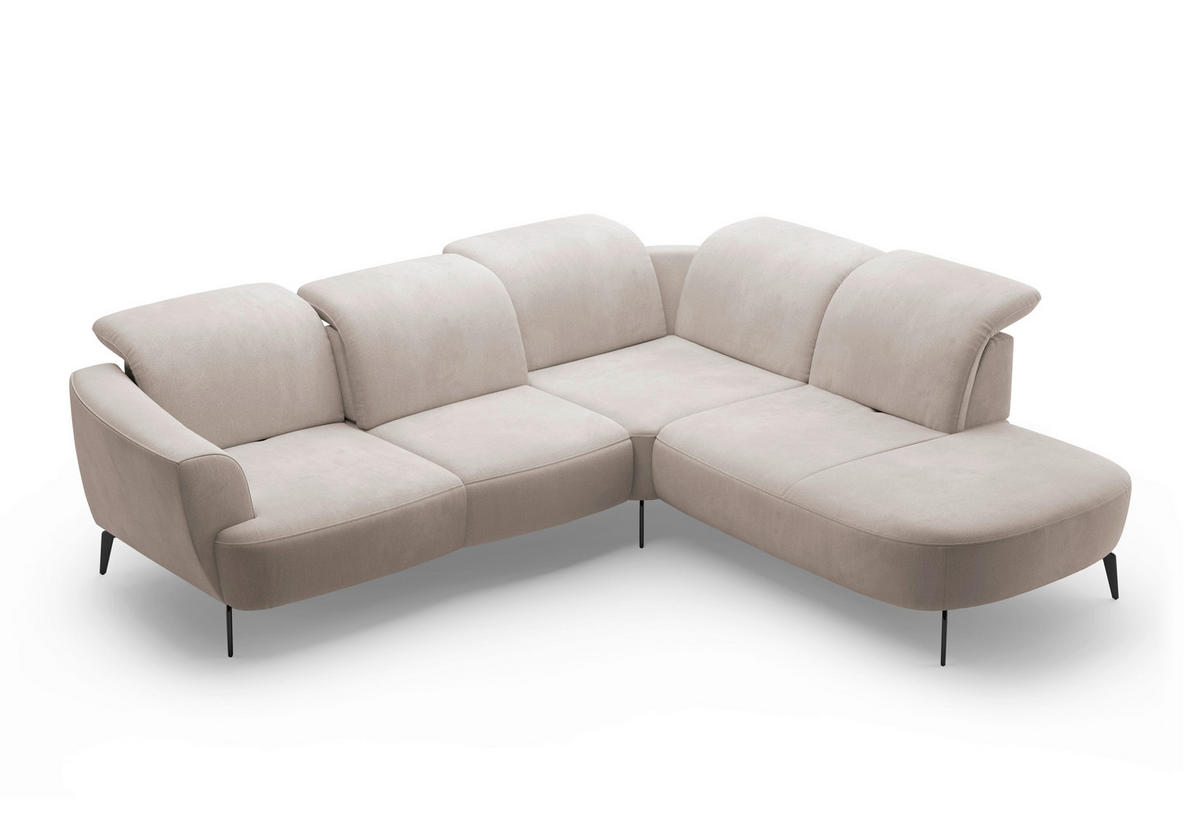 ECKSOFA in Flachgewebe Greige  300/267 cm  - Greige/Schwarz, KONVENTIONELL, Textil/Metall (300/267cm) - Sit & More