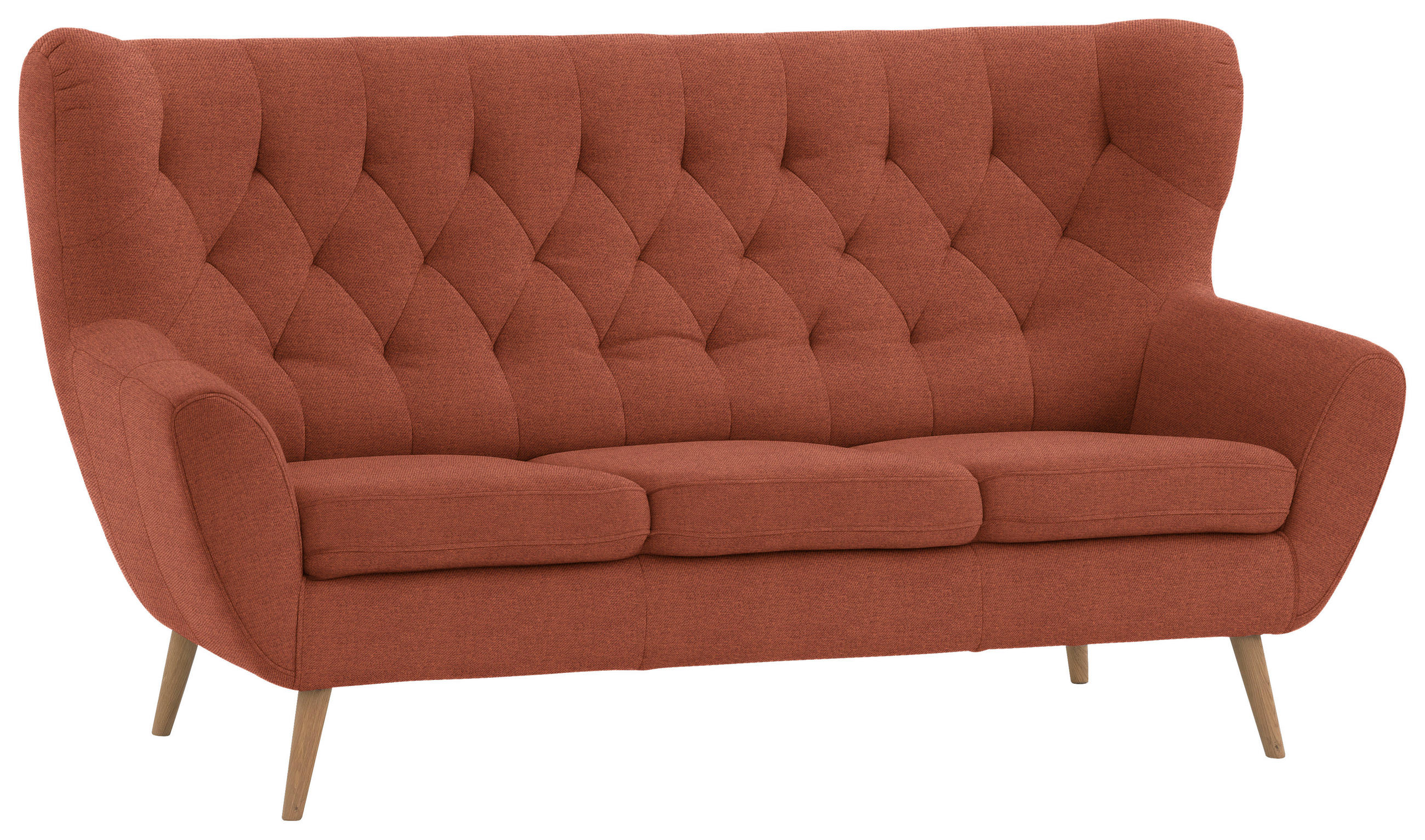 3-SITZER-SOFA in Mikrofaser Rostfarben  - Rostfarben, Design, Holz/Textil (187/101/95cm) - Stylife