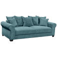SCHLAFSOFA  mit Stoffauswahl, Liegefunktion, Rücken echt Cord Azurblau  - Azurblau/Schwarz, KONVENTIONELL, Kunststoff/Textil (247/95/125cm) - Hom`in