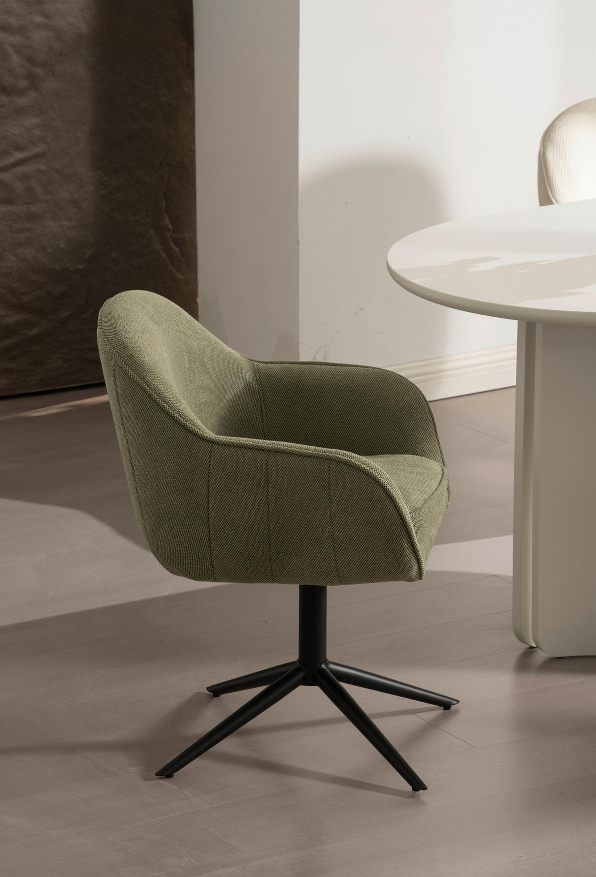 ARMLEHNSTUHL  in Eisen Leinenoptik  - Schwarz/Grün, KONVENTIONELL, Holz/Textil (60/81/62cm) - MID.YOU