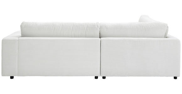 ECKSOFA Weiß Cord  - Schwarz/Weiß, Design, Kunststoff/Textil (224/265cm) - Hom`in