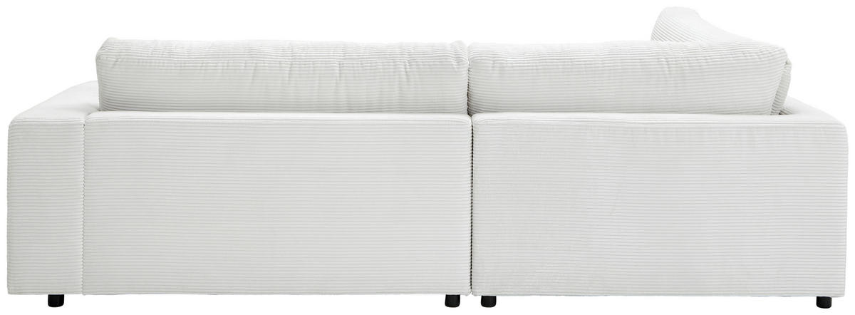 ECKSOFA in Cord Weiss  - Weiss/Schwarz, Design, Kunststoff/Textil (224/265cm) - Hom`in