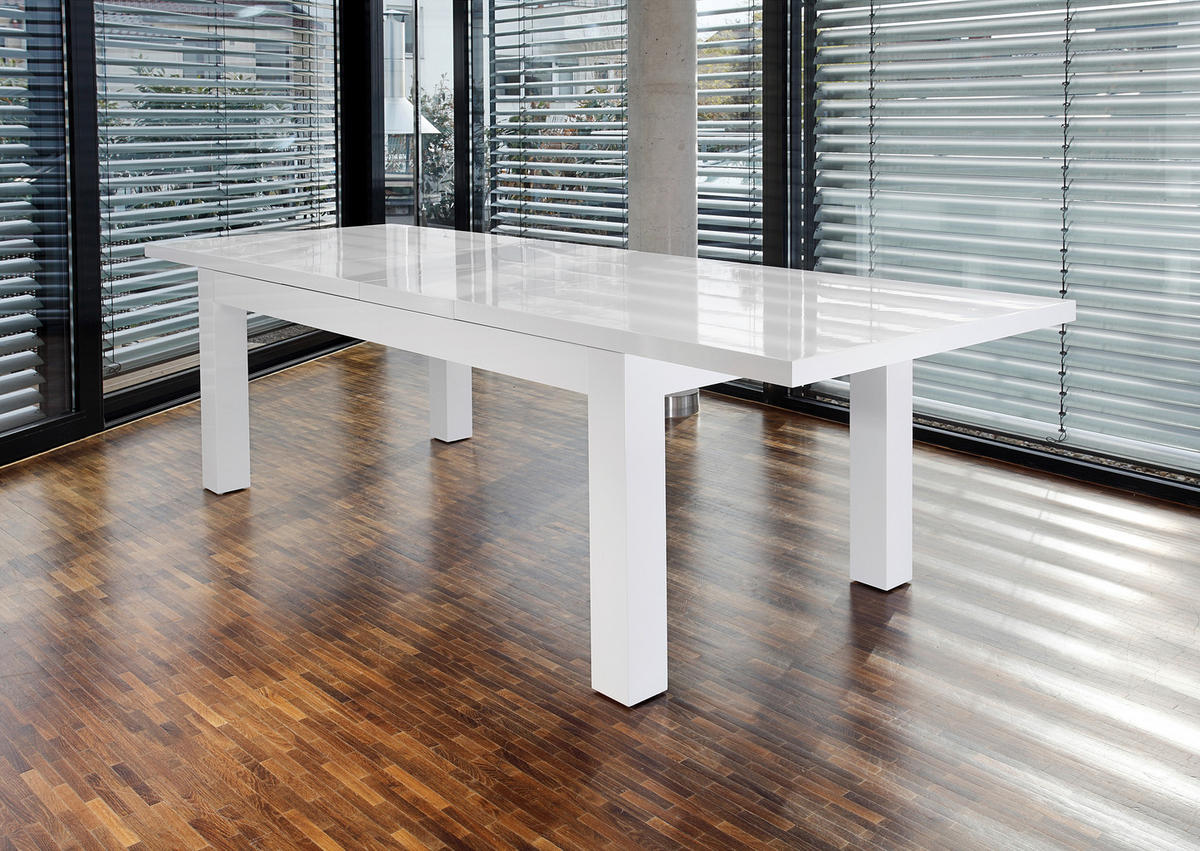 ESSTISCH Weiß Hochglanz rechteckig  ausziehbar, in verschiedenen Größen erhältlich  - Weiß Hochglanz, MODERN, Holzwerkstoff (180-260/90/75cm) - Livetastic