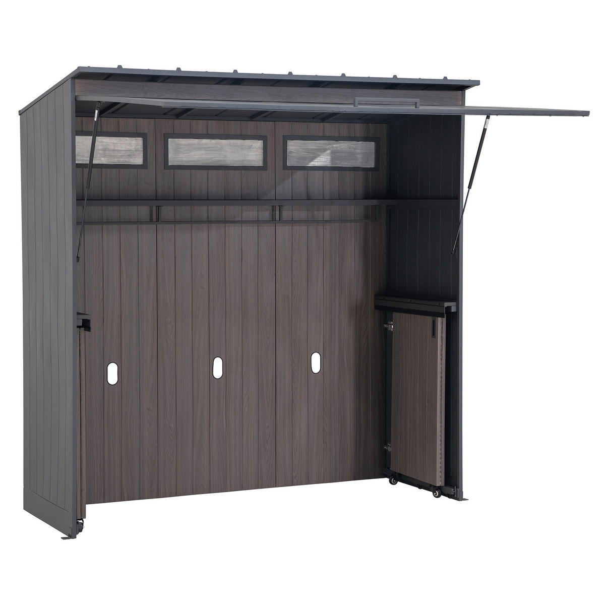 GARTENHAUS 220/226/94 cm  - Anthrazit/Dunkelbraun, Basics, Metall (220/226/94cm) - Modante