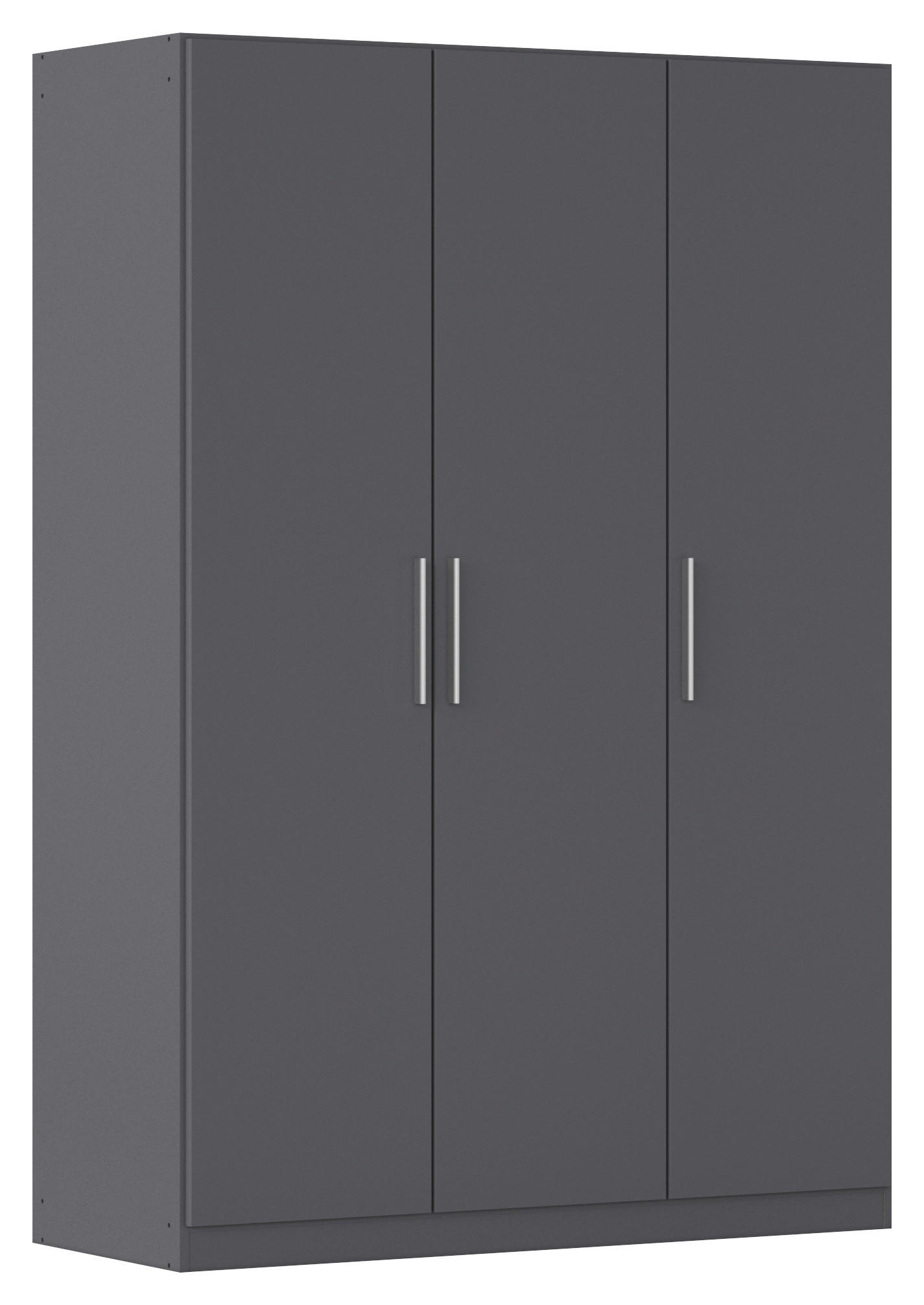 DREHTÜRENSCHRANK 135/197/54 cm,  in Grau, 3-türig  - Alufarben/Grau, KONVENTIONELL, Holzwerkstoff/Kunststoff (135/197/54cm) - home24