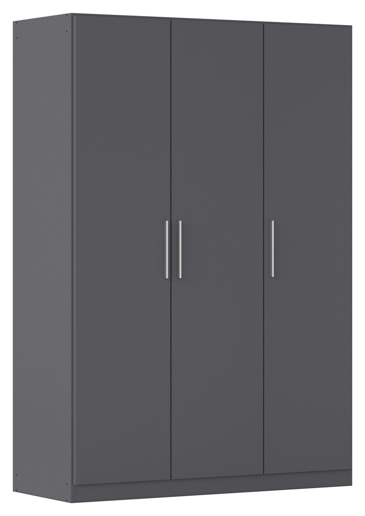 DREHTÜRENSCHRANK 135/197/54 cm,  in Grau, 3-türig  - Alufarben/Grau, KONVENTIONELL, Holzwerkstoff/Kunststoff (135/197/54cm) - home24