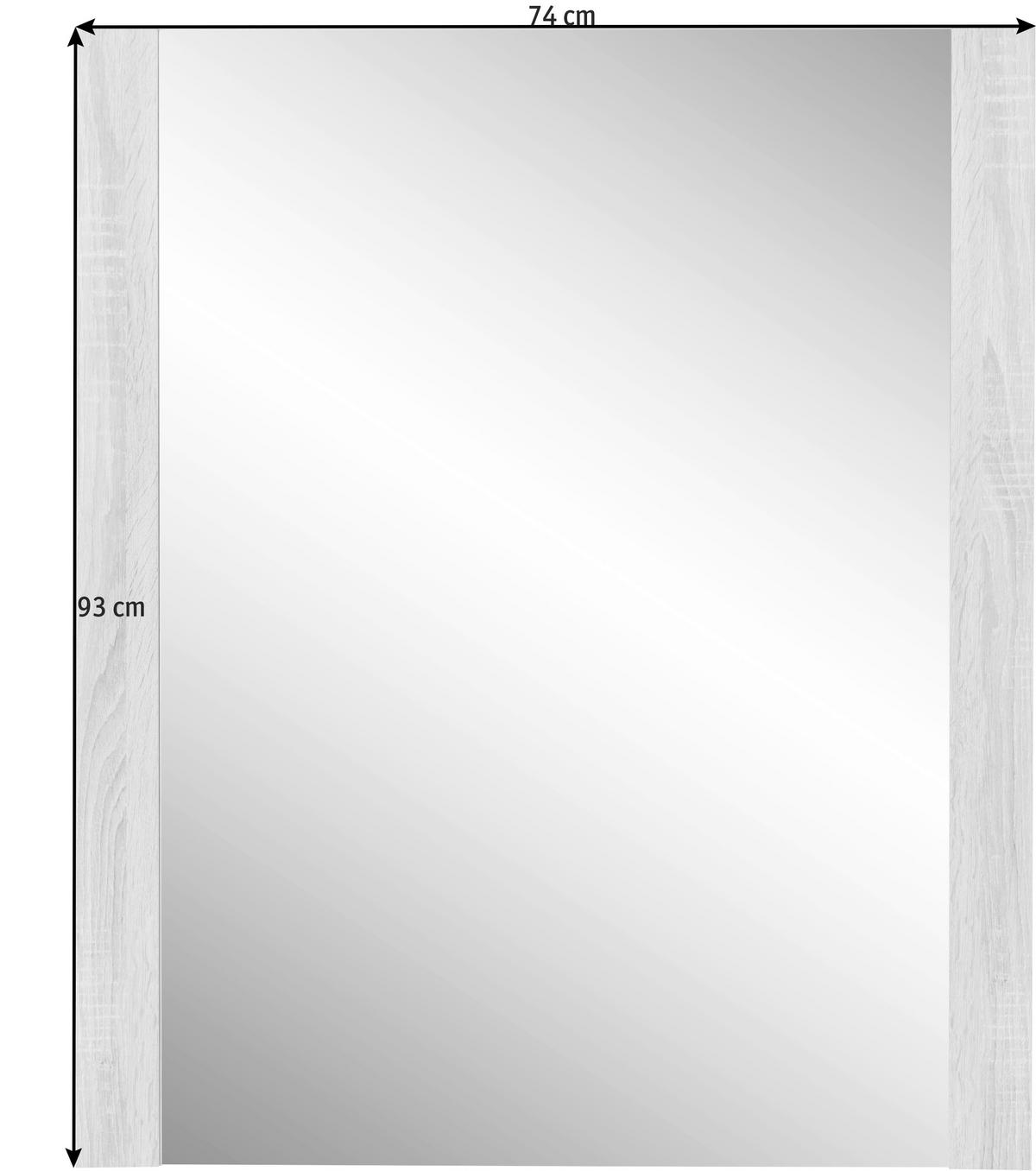 OGLINDĂ DE PERETE 74/93/4 cm    - stejar Sonoma, Konventionell, sticlă/material pe bază de lemn (74/93/4cm) - Carryhome