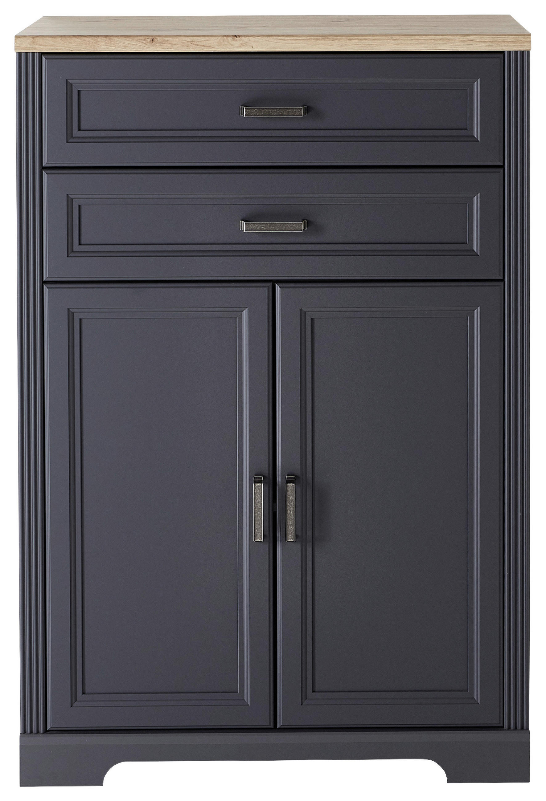 KOMMODE , 86/127/38 cm, 2 Schublade(n)  - Titanfarben/Graphitfarben, KONVENTIONELL, Holzwerkstoff/Metall (86/127/38cm) - Carryhome
