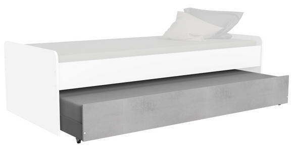 BETTKASTEN Grau, Weiß - Weiß/Grau, KONVENTIONELL, Holzwerkstoff (94/27/199cm) - Carryhome
